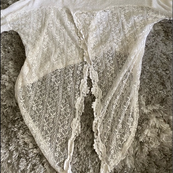 Charlotte Russe Crochet Lace Sweater - Picture 2 of 2